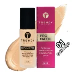 TRENDY Beauties Pro Matte Waterproof Foundation with SPF20 01 Soft Beige