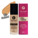 TRENDY Beauties Pro Matte Waterproof Foundation with SPF20 02 Natural