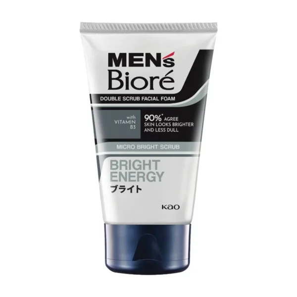 Biore Men's Bright Energy Double Scrub Facial Foam 100g