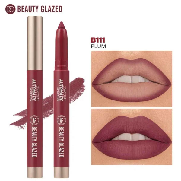 Beauty Glazed Long Stay Automatic Lip Crayon Matte Finish B111 Plum
