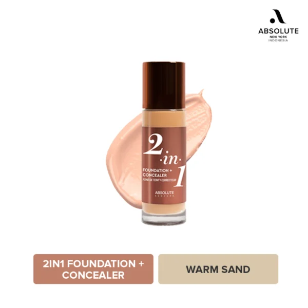 Absolute New York 2-in-1 Foundation + Concealer MFFC03 - Warm Sand 40gm