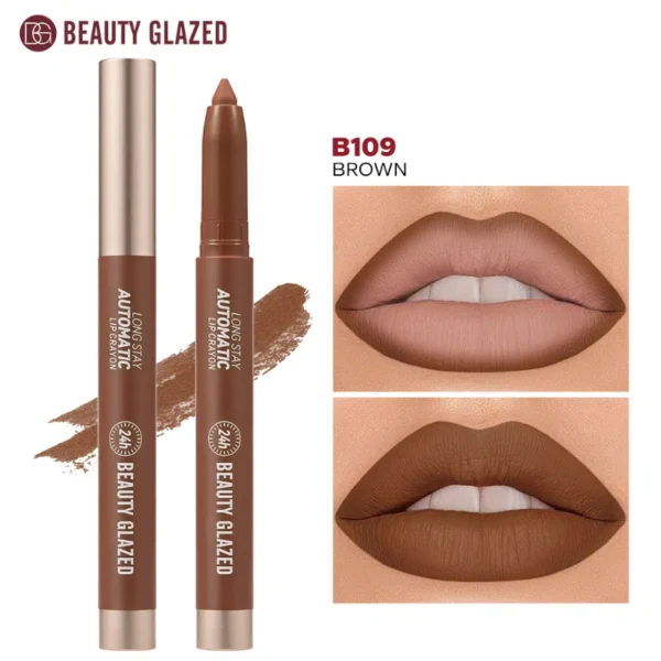 Beauty Glazed Long Stay Automatic Lip Crayon Matte Finish B109 Brown