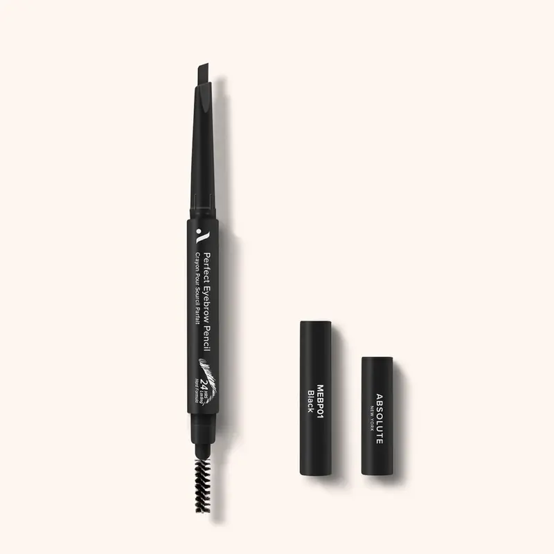 Absolute New York Dual-Ended Eyebrow Pencil | Authentic | Color World Absolute New York Perfect Dual-Ended Eyebrow Pencil MEBP01 Black Hard - Image 1