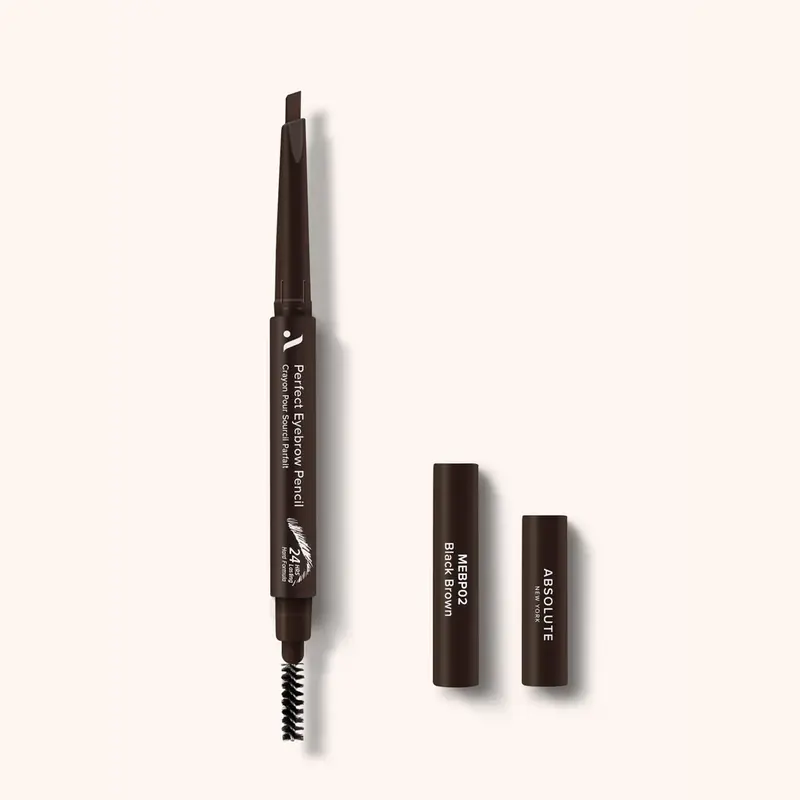 Absolute New York Dual-Ended Eyebrow Pencil | Authentic | Color World Absolute New York Perfect Dual-Ended Eyebrow Pencil MEBP02 Black Brown Hard - Image 1