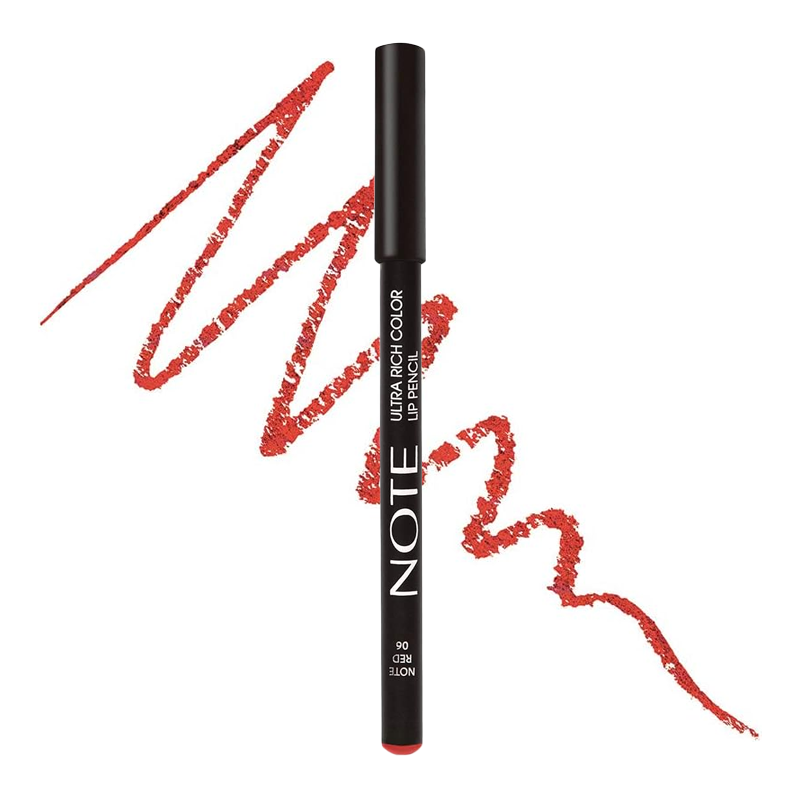 Note Ultra Rich Lip Pencil 06 Red | Authentic | Color World Note Ultra Rich Color Lip Pencil 06 Red - Image 1