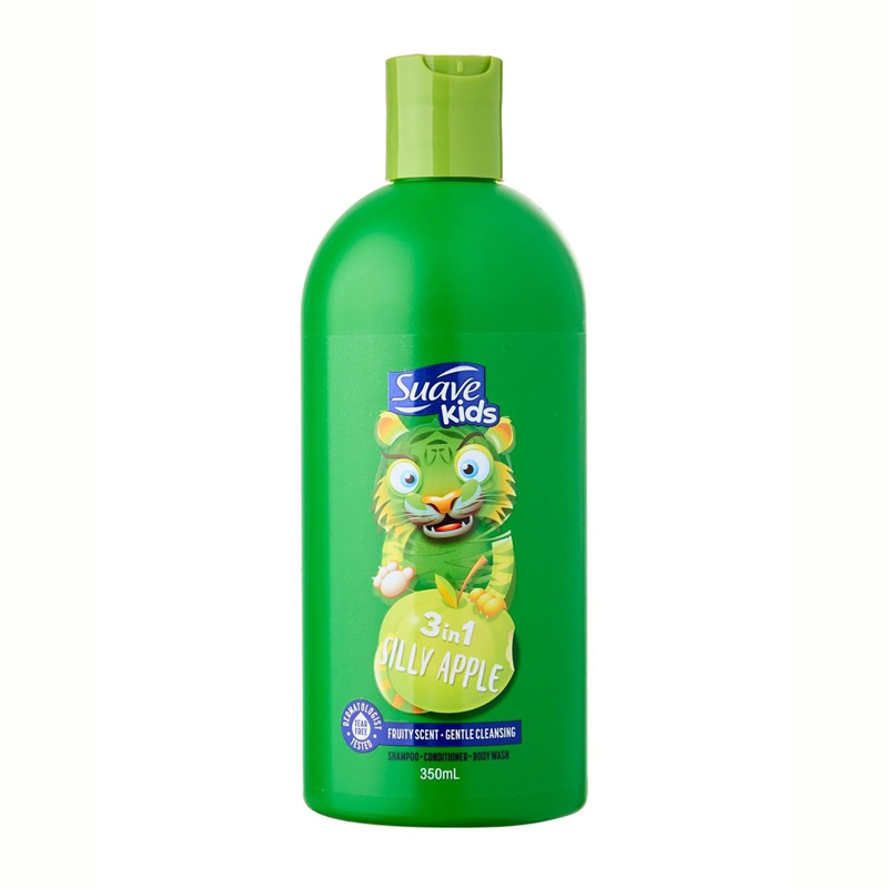 Suave Kids 3-in-1 Silly Apple Shampoo | Authentic | Color World Suave Kids 3-in-1 Silly Apple Shampoo Conditioner Body Wash 350ml - Image 1