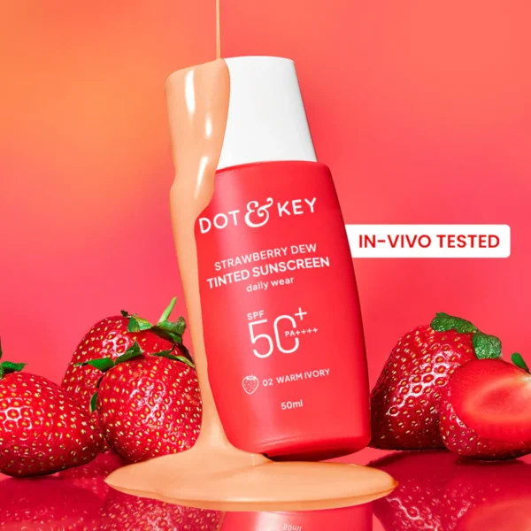 Dot & Key Strawberry Dew Tinted Sunscreen SPF 50+ PA++++ 02 Warm Ivory 50ml