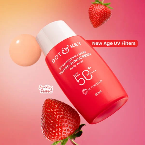 Dot & Key Strawberry Dew Tinted Sunscreen SPF 50+ PA++++ 01 Porcelain 50ml