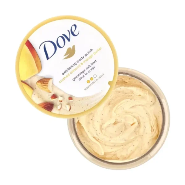 Dove Exfoliating Body Polish Body Scrub Crushed Almond and Mango Butter 298g