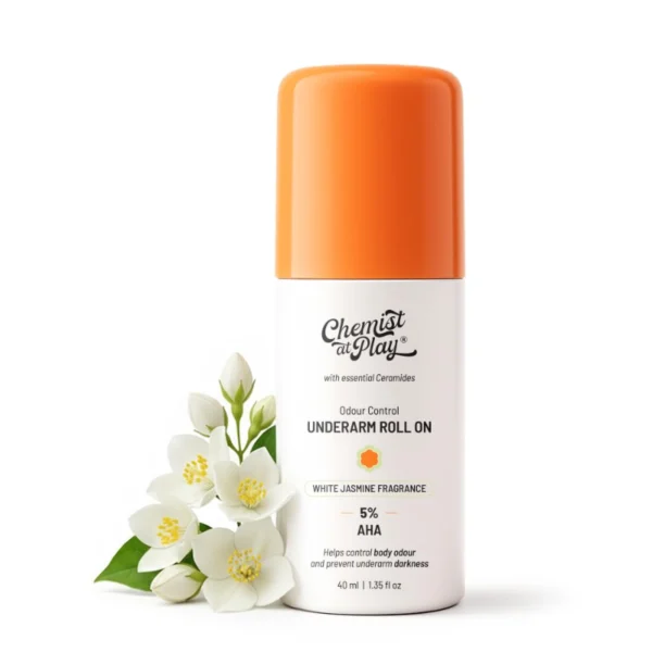 Chemist at Play UnderArm Roll-On 5% AHA White Jasmine Fragrance 40ml