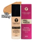 TRENDY Beauties Pro Matte Waterproof Foundation with SPF20 03 Honey