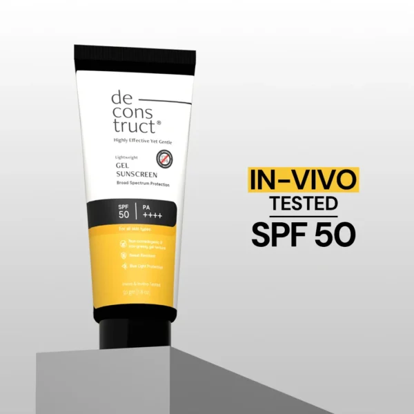 Deconstruct Lightweight Gel Water Resistant Sunscreen for Oily Skin SPF 50+ PA+++ 50g