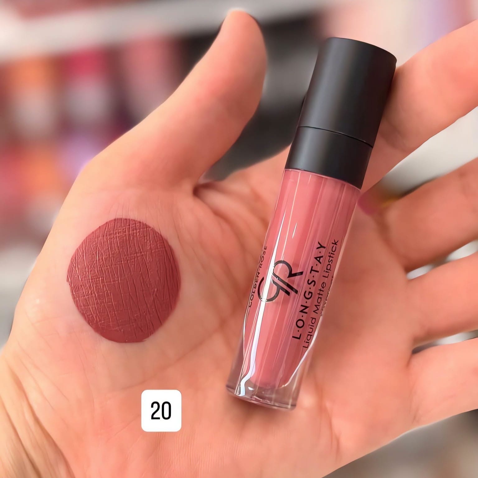 Golden Rose Longstay Liquid Matte Lipstick | Bold Color | Color World Golden Rose Longstay Liquid Matte Lipstick 20 Dark Rose - Image 1
