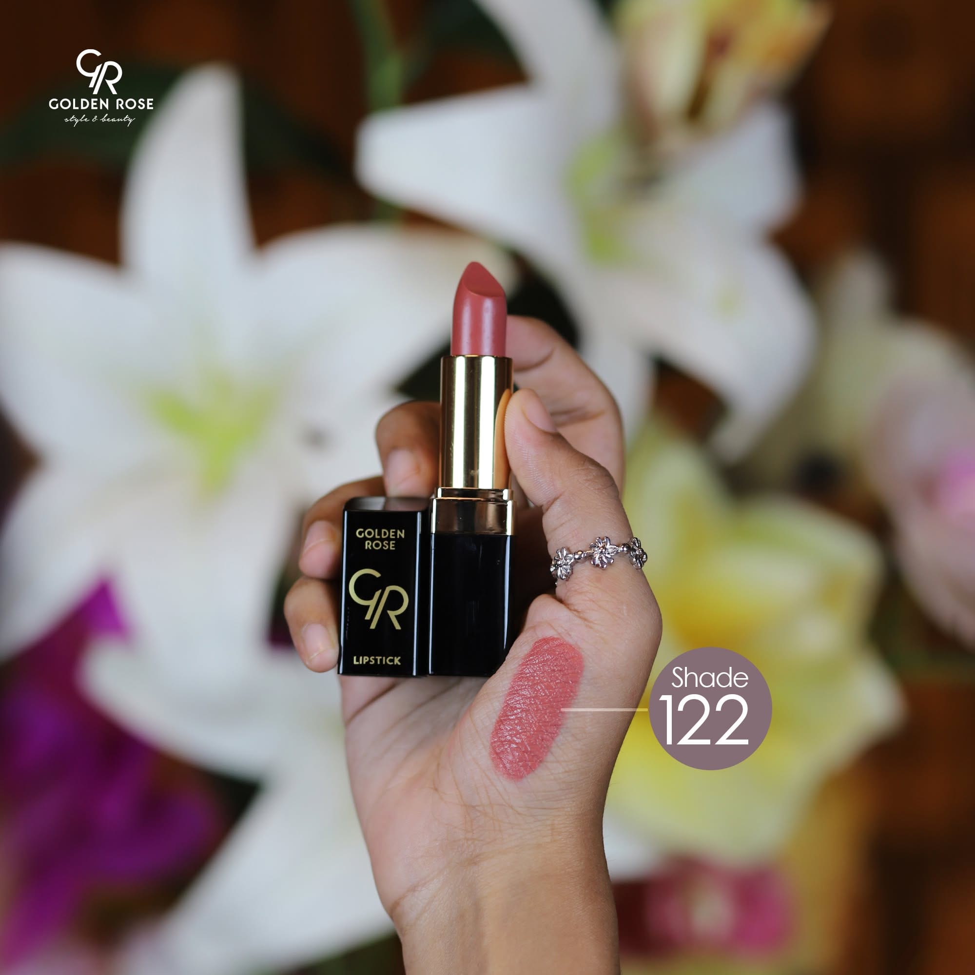 Golden Rose Lipstick | Rich Color & Smooth Finish | Color World Golden Rose Lipstick 122 - Image 1
