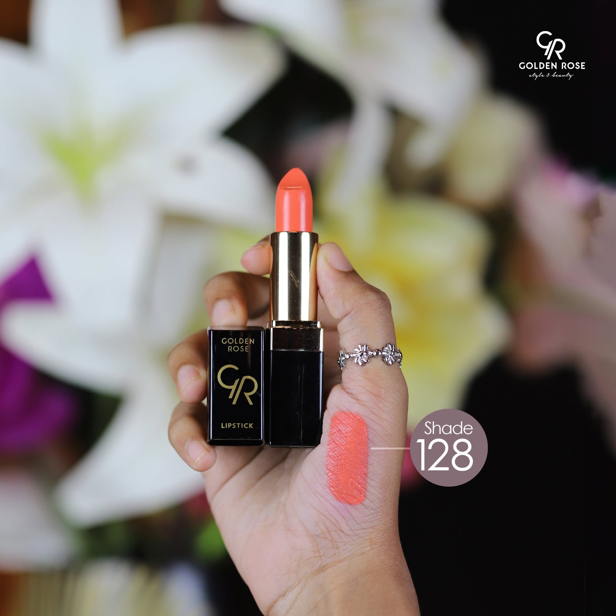 Golden Rose Lipstick | Rich Color & Smooth Finish | Color World Golden Rose Lipstick 128 - Image 1