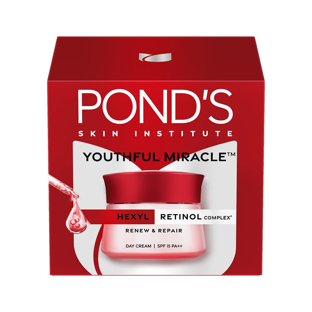 Pond's Youthful Miracle Retinol Day Cream 50g | Authentic | Color World Pond's Youthful Miracle Hexyl Retinol Complex, Renew & Repair Day Cream 50g India - Image 1